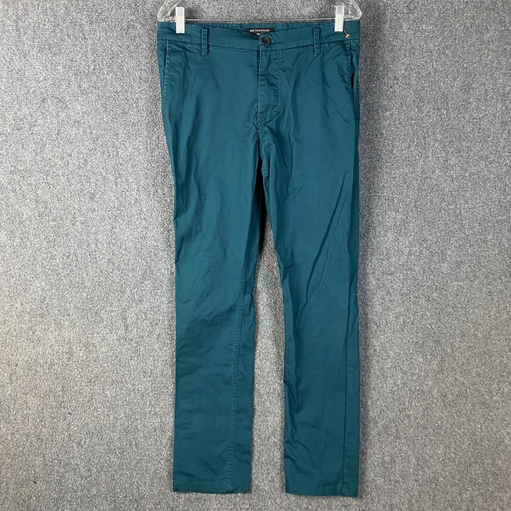 Matchstick Pants Men's 32x30 Chino Cotton Blend Blue Adults